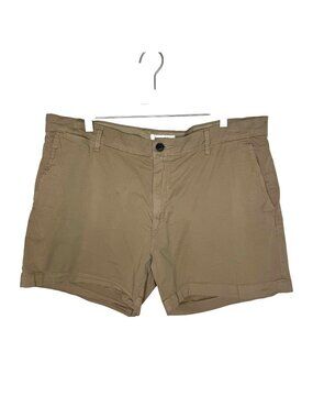 Goodthreads Men's Tan Flat-Front Khaki Shorts, 5" Inseam, Size 38